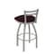 Holland Bar Stool Co 30" Low Back Swivel Bar Stool, Nickel Finish, Canter Bordeaux Seat 41130AN005 - alternate 4